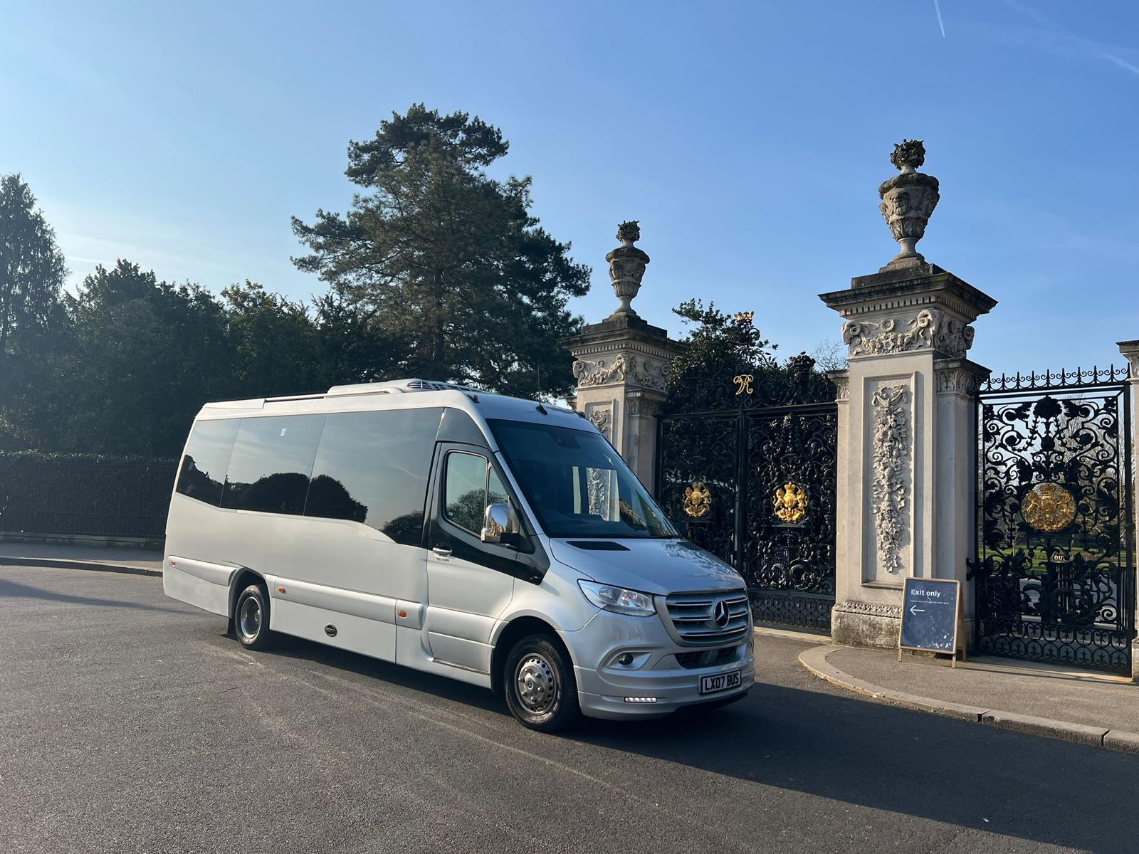 Wedding Mercedes Sprinter 20 seater exterior luxury transport