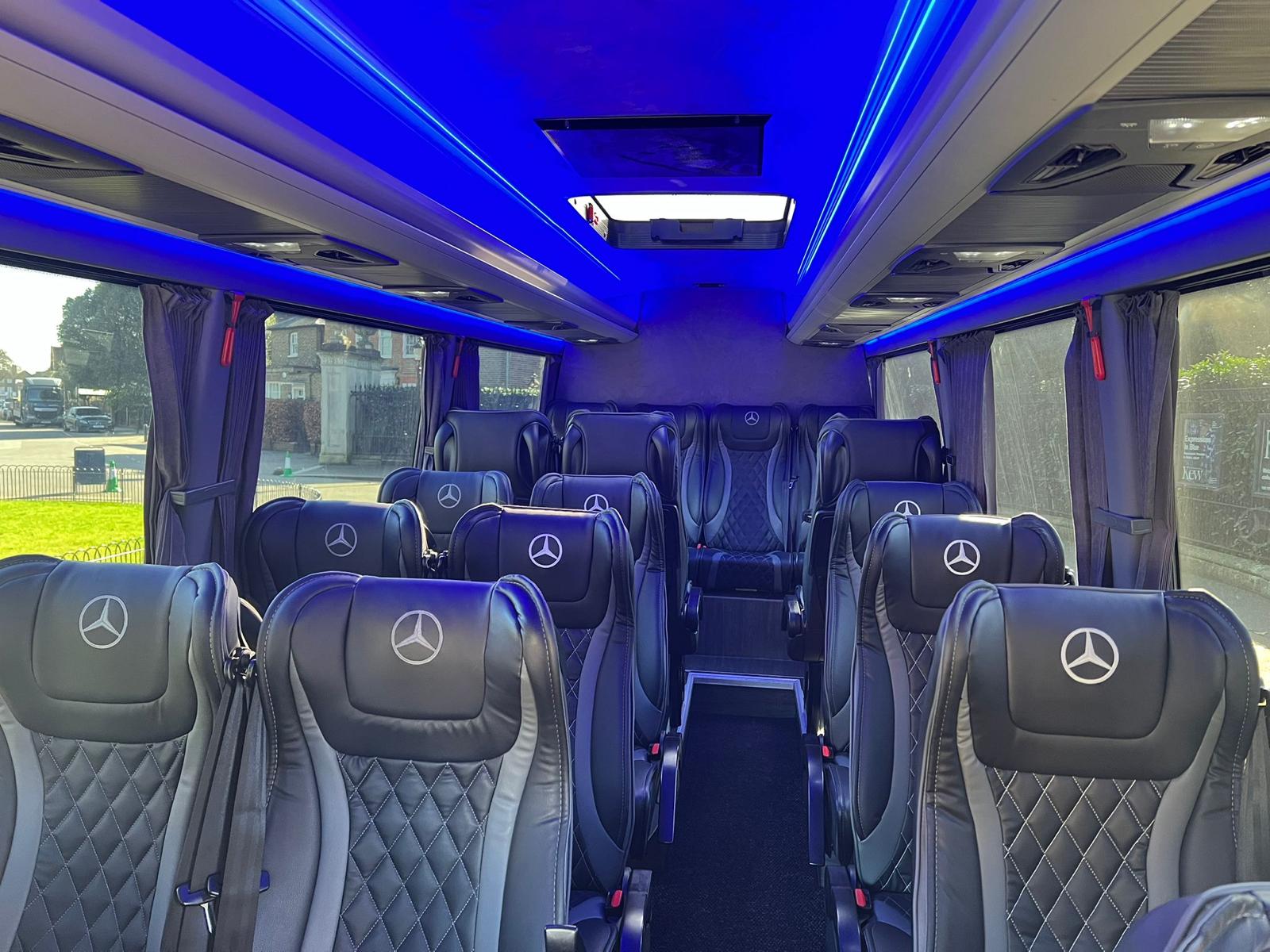 wedding minibus hire London 16 seater Mercedes