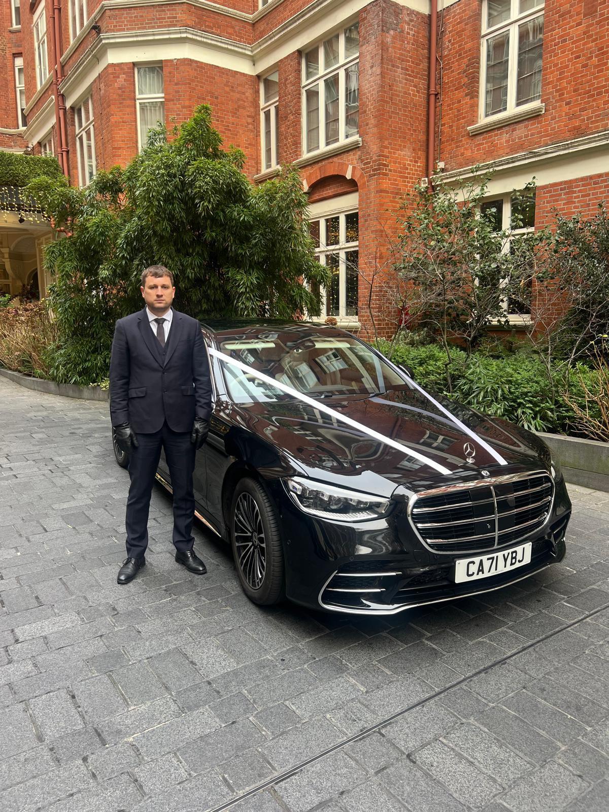 Luxury chauffeur service London wedding car Mercedes S Class