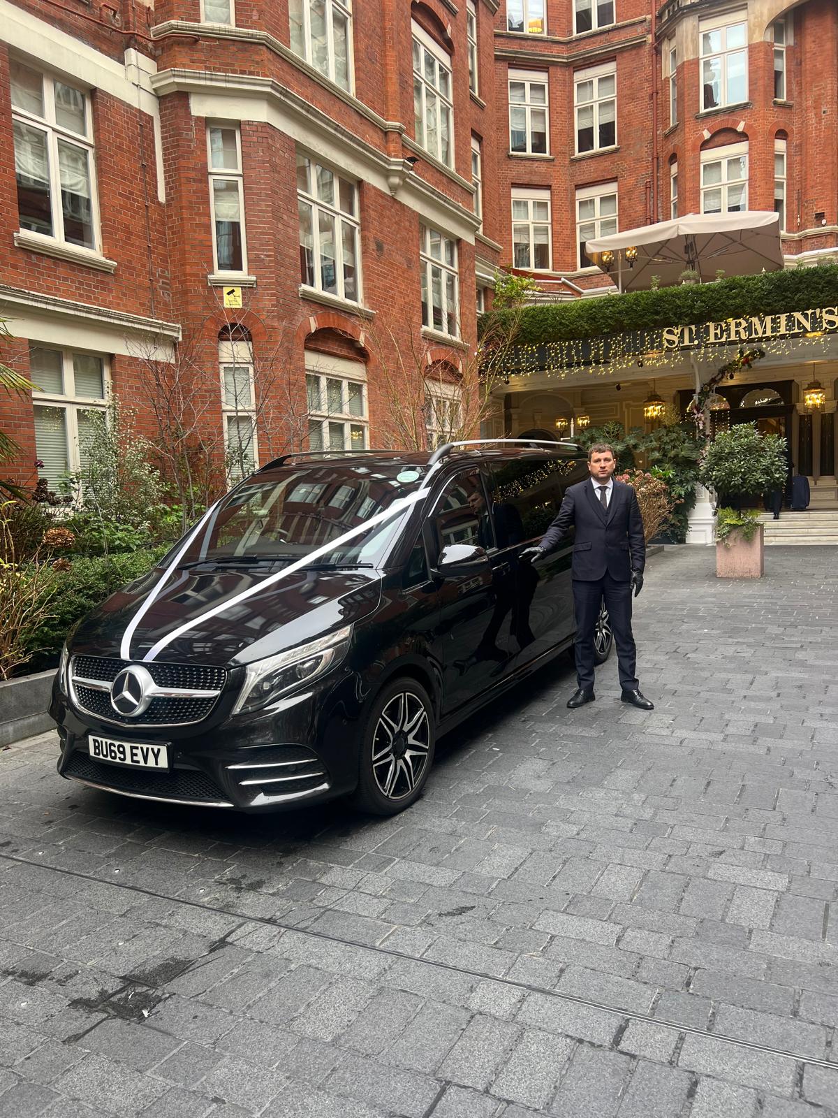 Mercedes V Class interior leather seats wedding transport