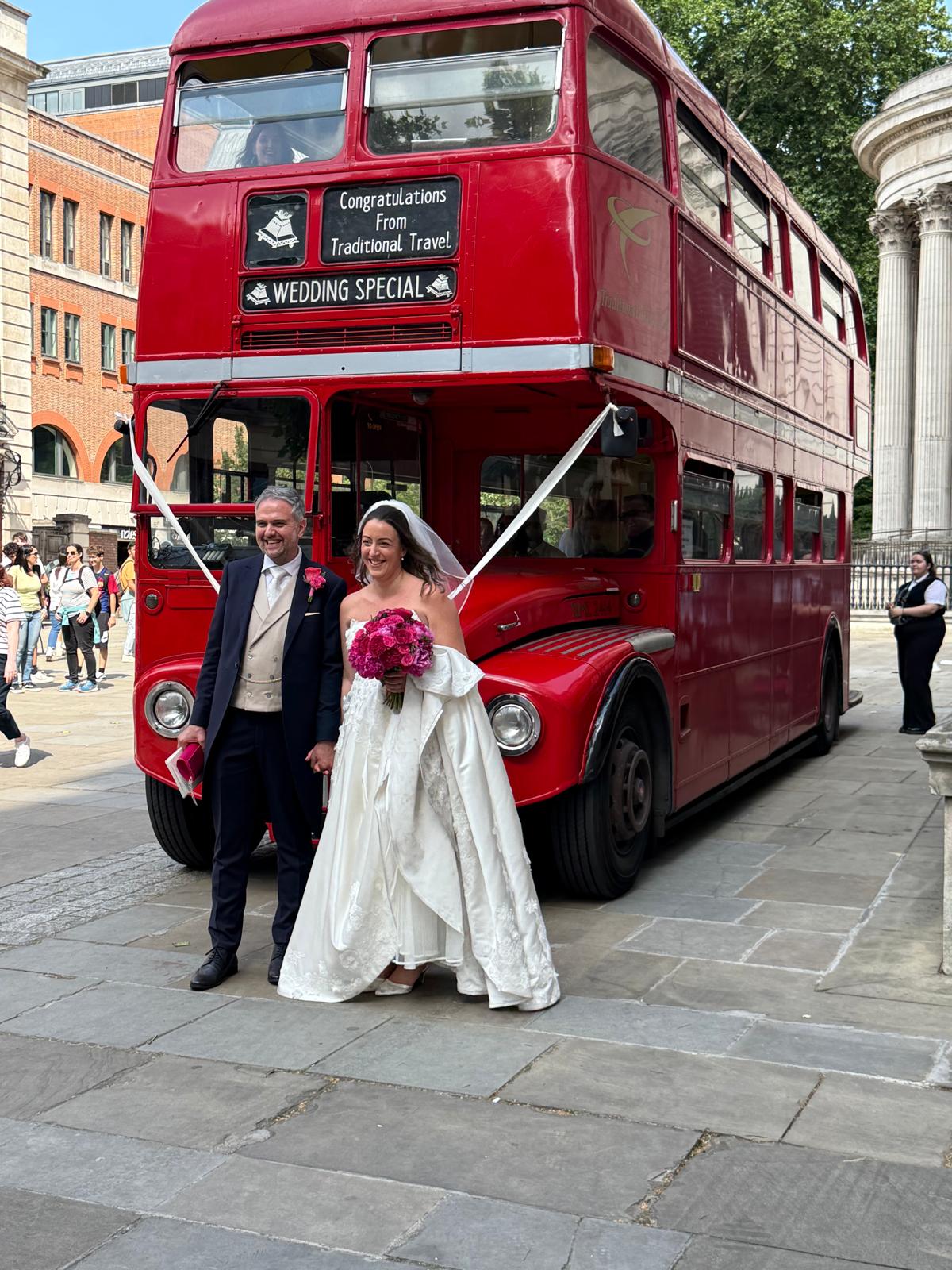 Vintage London Routemaster wedding bus