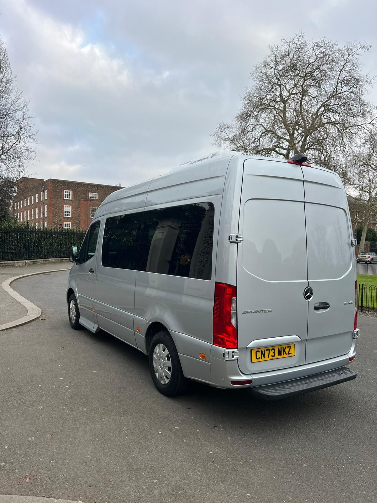 Luxury 8 seater Mercedes Sprinter for executive group travel and airport transfers