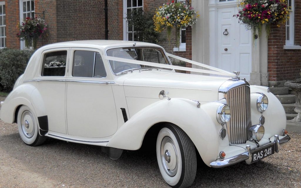 Bentley R Type vintage wedding car hire London white