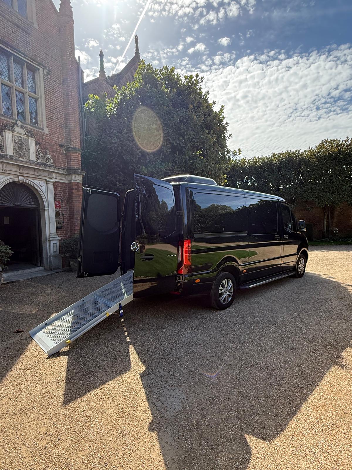 Wheelchair accessible Mercedes Sprinter with rear ramp