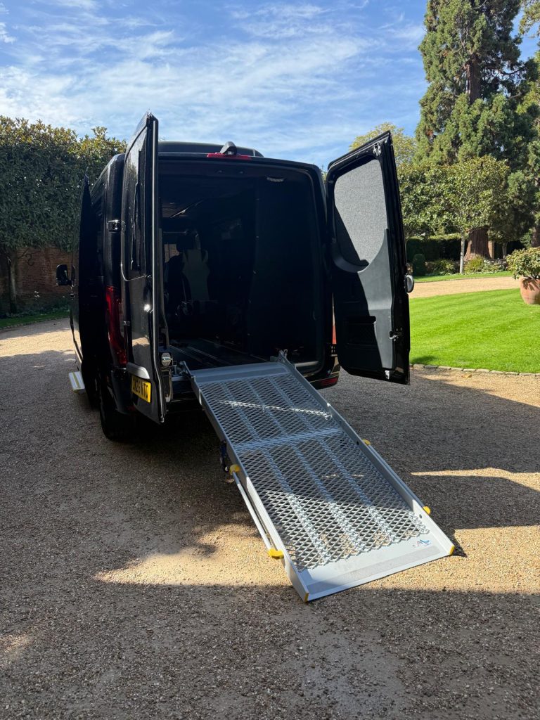 Mercedes Sprinter wheelchair ramp for wedding guests